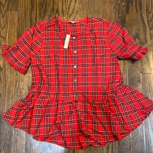 plaid madewell blouse